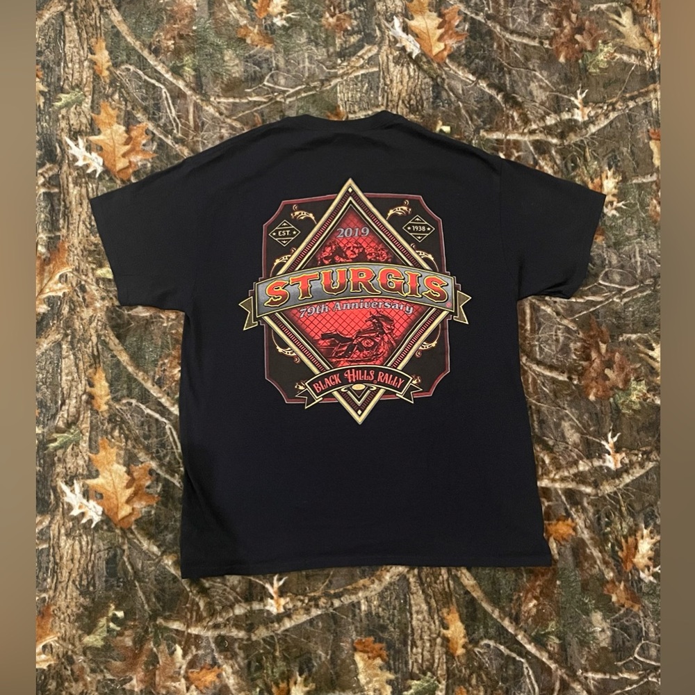 2019 Sturgis 79th Anniversary Black Hills Rally Biker Run Shirt Men's Size Large